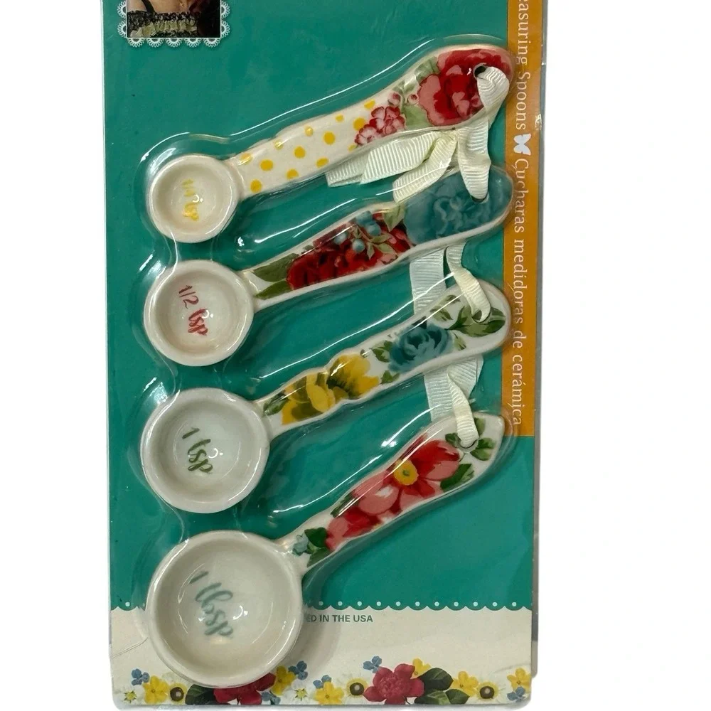 Pioneer Woman Vintage Floral Ceramic Measuring Spoons
